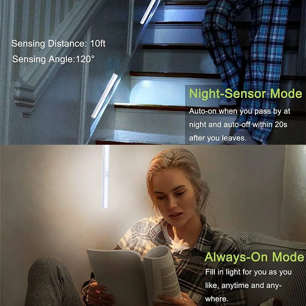20cm/30cm Motion Sensor Wireless Led Night Light Usb Rechargeable Closet Kitchen Cabinet Corridor Stair Night Lamp