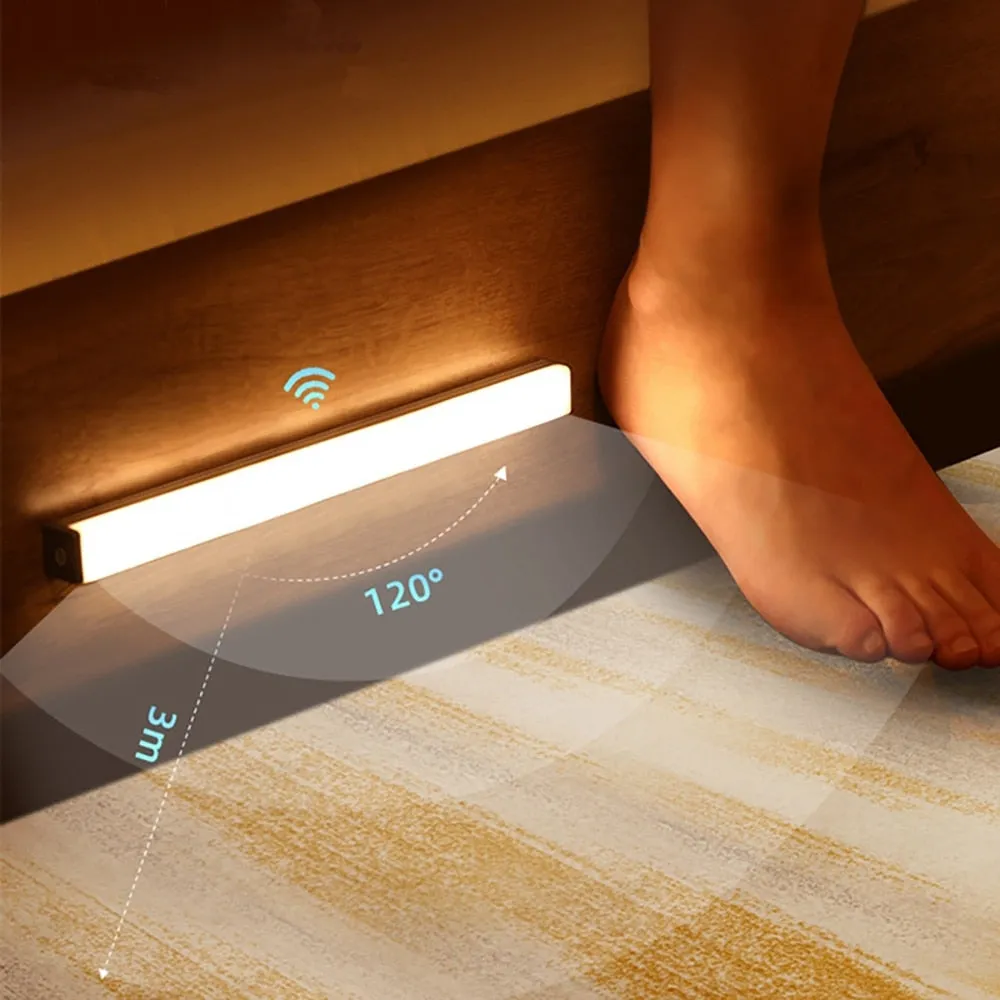 20cm/30cm Motion Sensor Wireless Led Night Light Usb Rechargeable Closet Kitchen Cabinet Corridor Stair Night Lamp