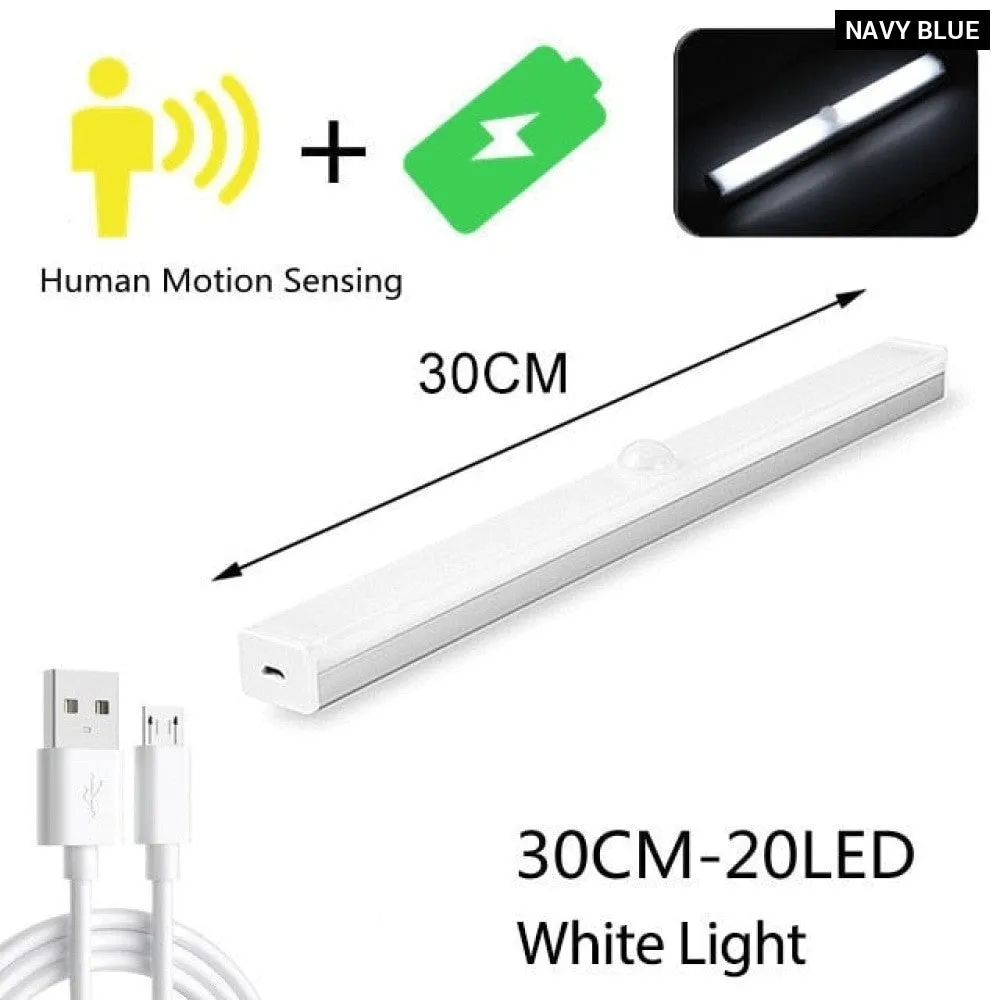 20cm/30cm Motion Sensor Wireless Led Night Light Usb Rechargeable Closet Kitchen Cabinet Corridor Stair Night Lamp
