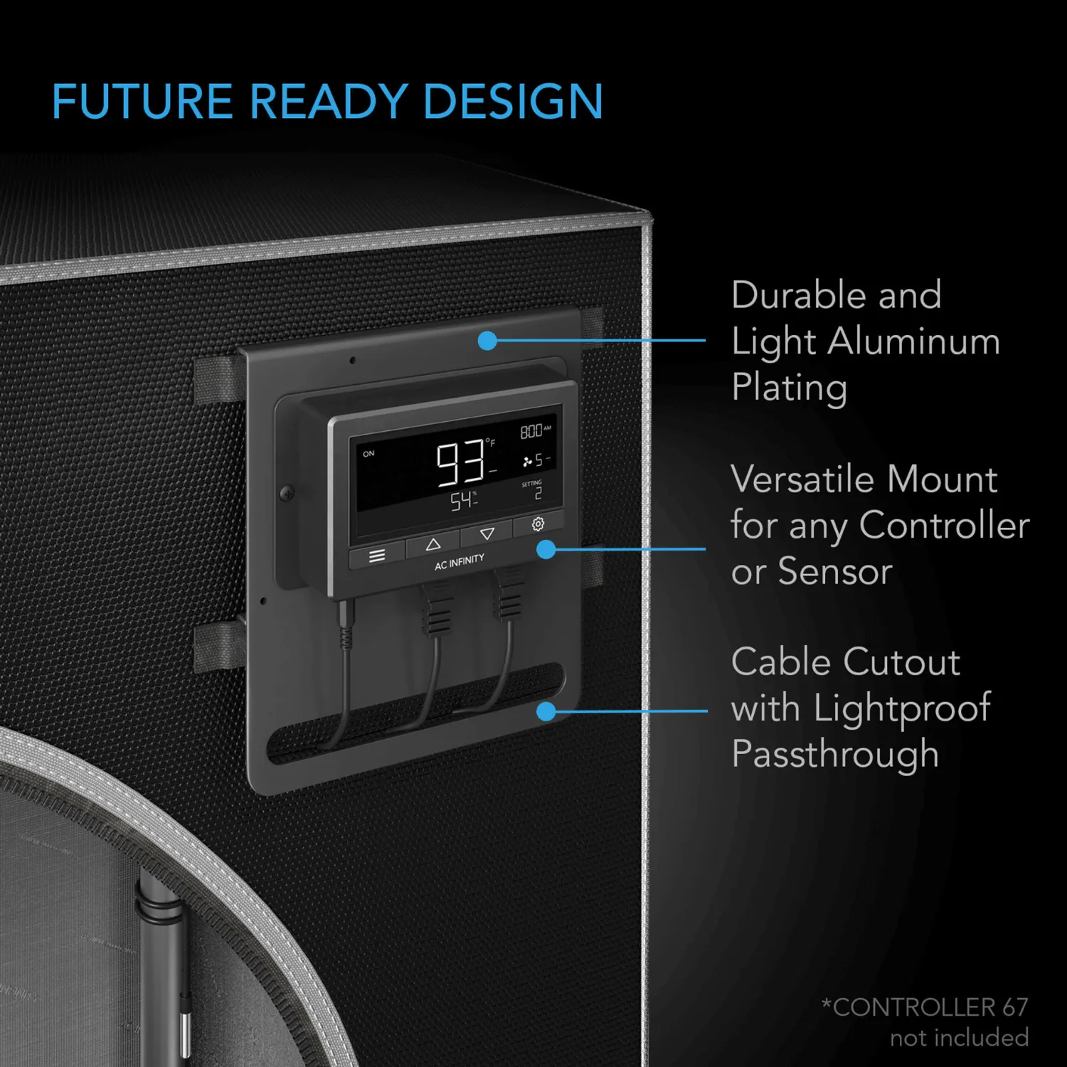 AC Infinity CLOUDLAB 864D, 2-in-1 Advance Grow Tent 5x4, 2000D Mylar Canvas, 60" x 48" x 80"