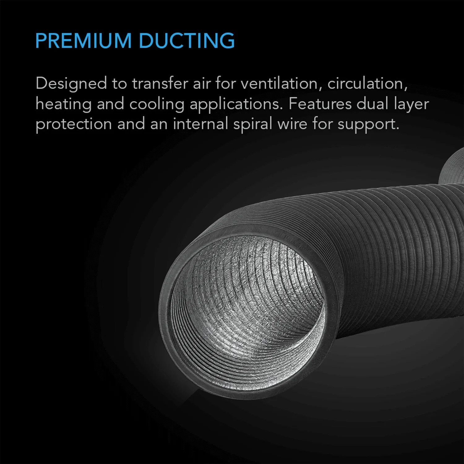 AC Infinity Flexible Four-Layer Ducting, 8-FT Long, 4-Inch