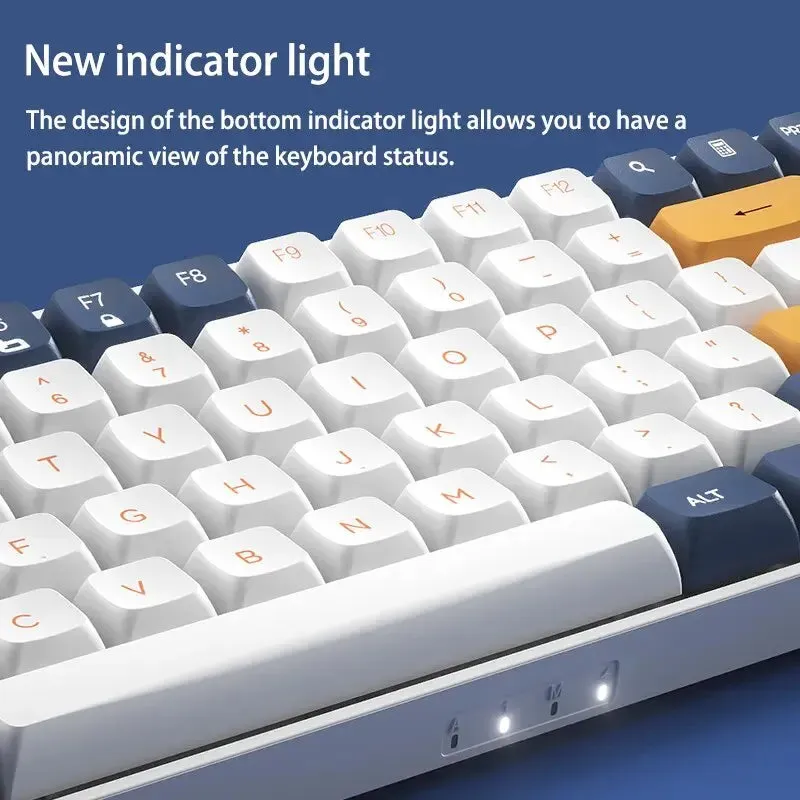 Aigo A108 Gaming Mechanical Keyboard 2.4g Wireless Usb Type c Yellow Switch 110 Key Hot Swap