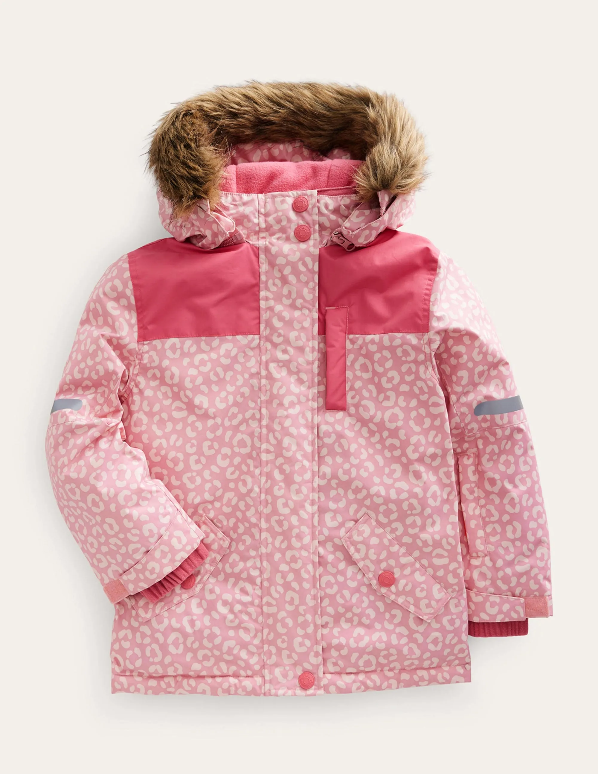 All-Weather Waterproof Jacket-Pink Leopard