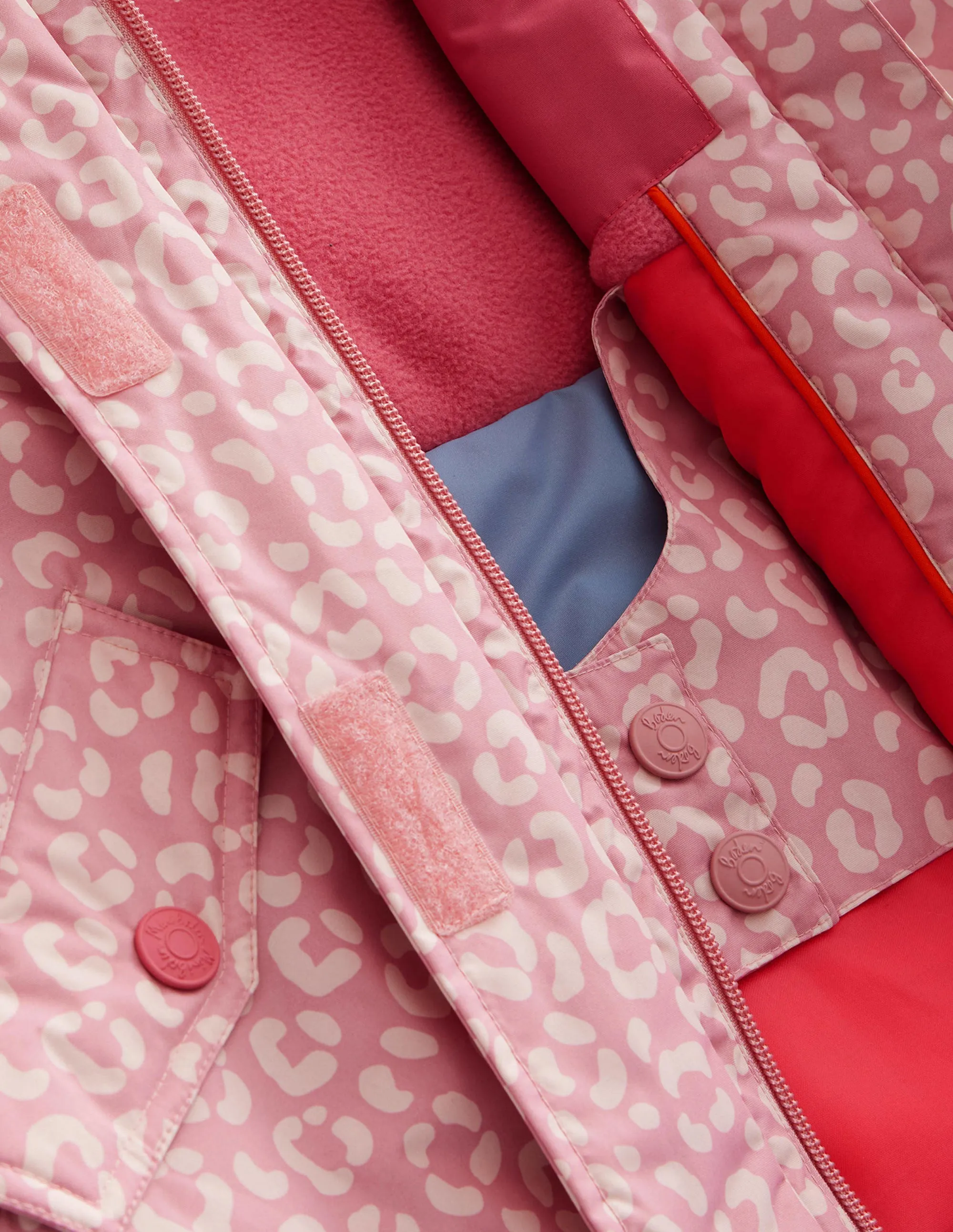 All-Weather Waterproof Jacket-Pink Leopard