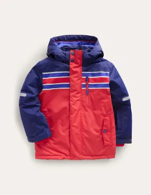 All-weather Waterproof Jacket-Red Colourblock