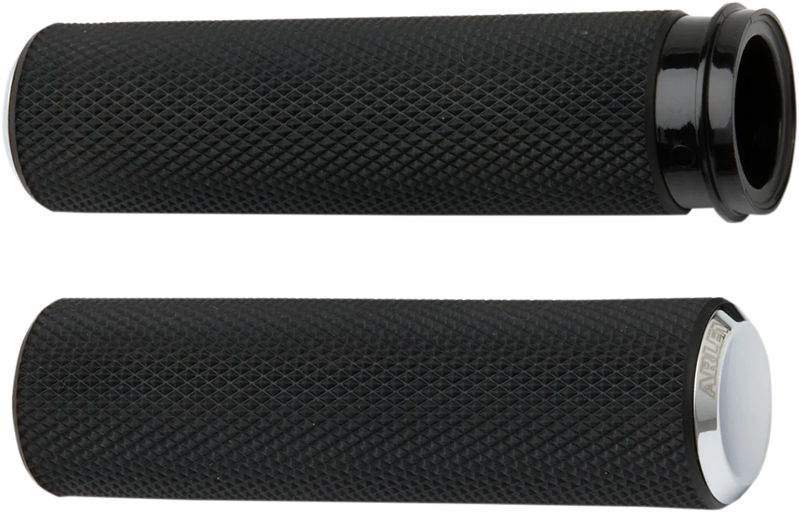 ARLEN NESS Grips - Knurled - Cable - Chrome 07-324