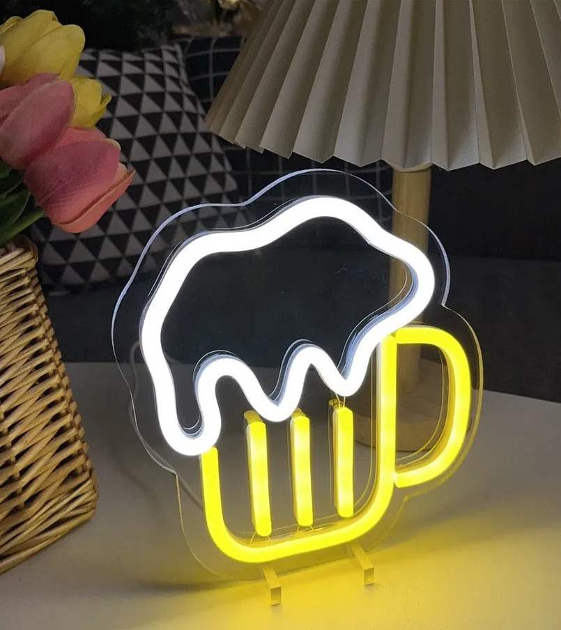 Bar Beer LED Neon Sign usb con stand