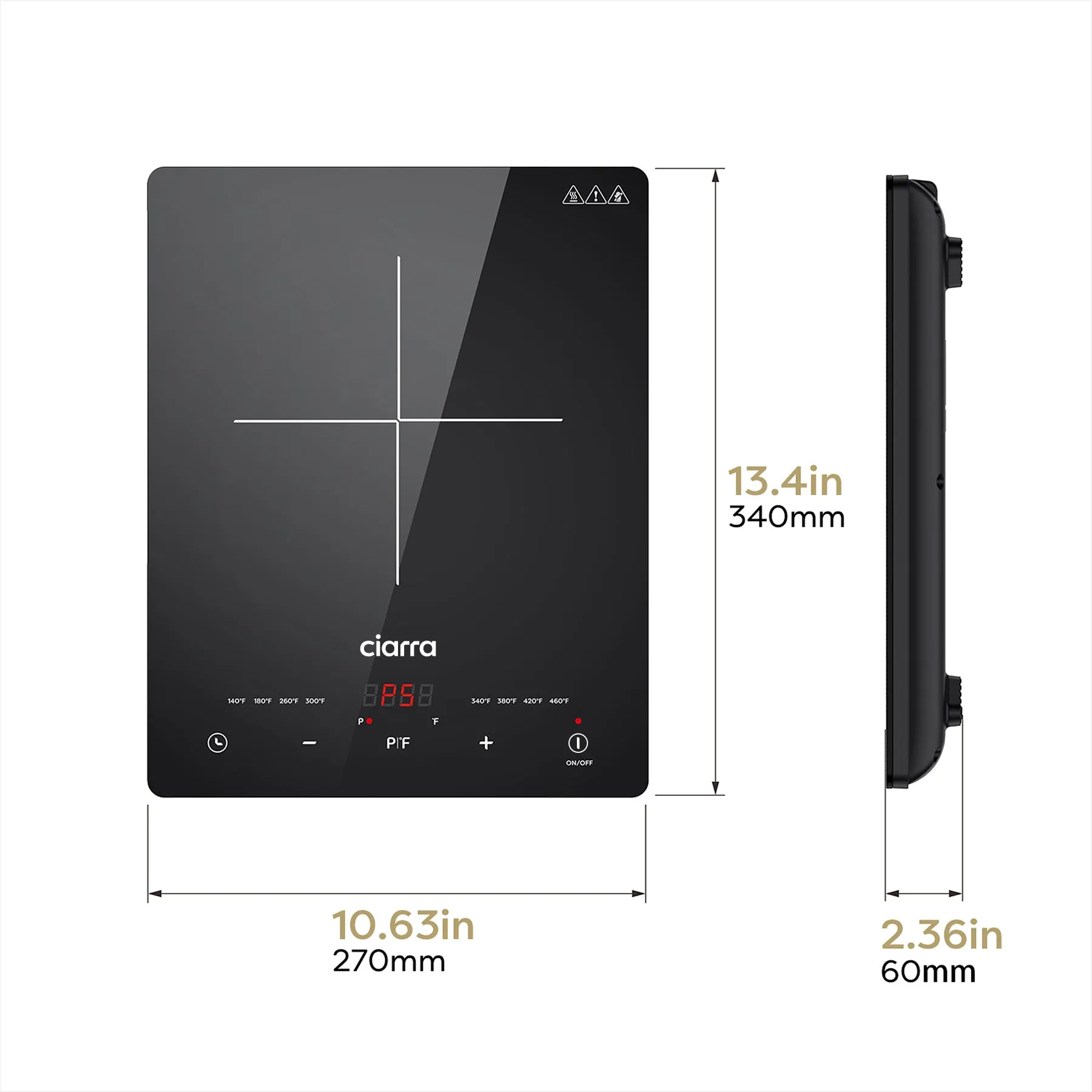 Ciarra Portable Induction Cooktop 1800W with Touch Control CATIH1-OW