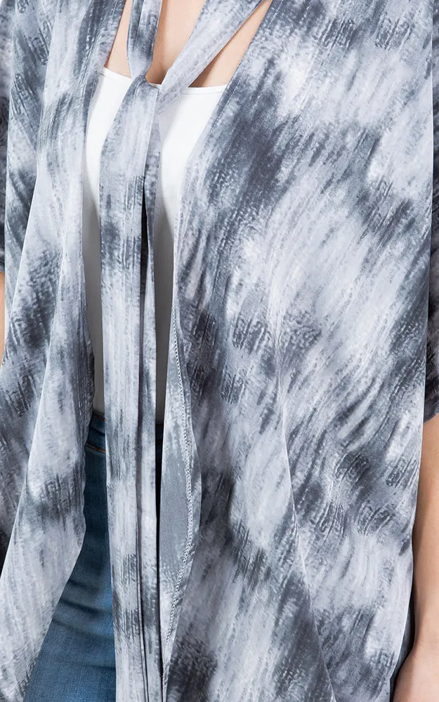 KP5503 Tie Dye Print Kimono Cover Up