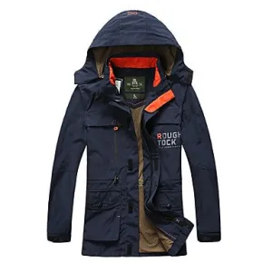 Men's Hiking Softshell Jacket Outdoor Winter Windproof Rain Waterproof Quick Dry Breathability Winter Jacket Single Slider Hunting Fishing Camping / Hiking / Caving Army Green / Blue / Khaki