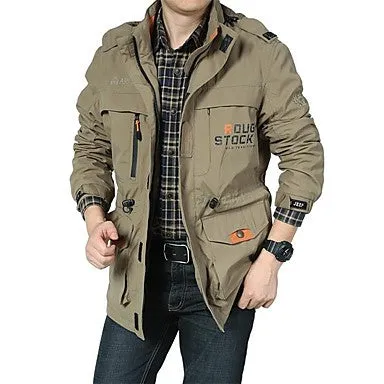 Men's Hiking Softshell Jacket Outdoor Winter Windproof Rain Waterproof Quick Dry Breathability Winter Jacket Single Slider Hunting Fishing Camping / Hiking / Caving Army Green / Blue / Khaki