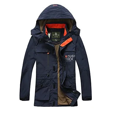 Men's Hiking Softshell Jacket Outdoor Winter Windproof Rain Waterproof Quick Dry Breathability Winter Jacket Single Slider Hunting Fishing Camping / Hiking / Caving Army Green / Blue / Khaki