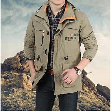 Men's Hiking Softshell Jacket Outdoor Winter Windproof Rain Waterproof Quick Dry Breathability Winter Jacket Single Slider Hunting Fishing Camping / Hiking / Caving Army Green / Blue / Khaki