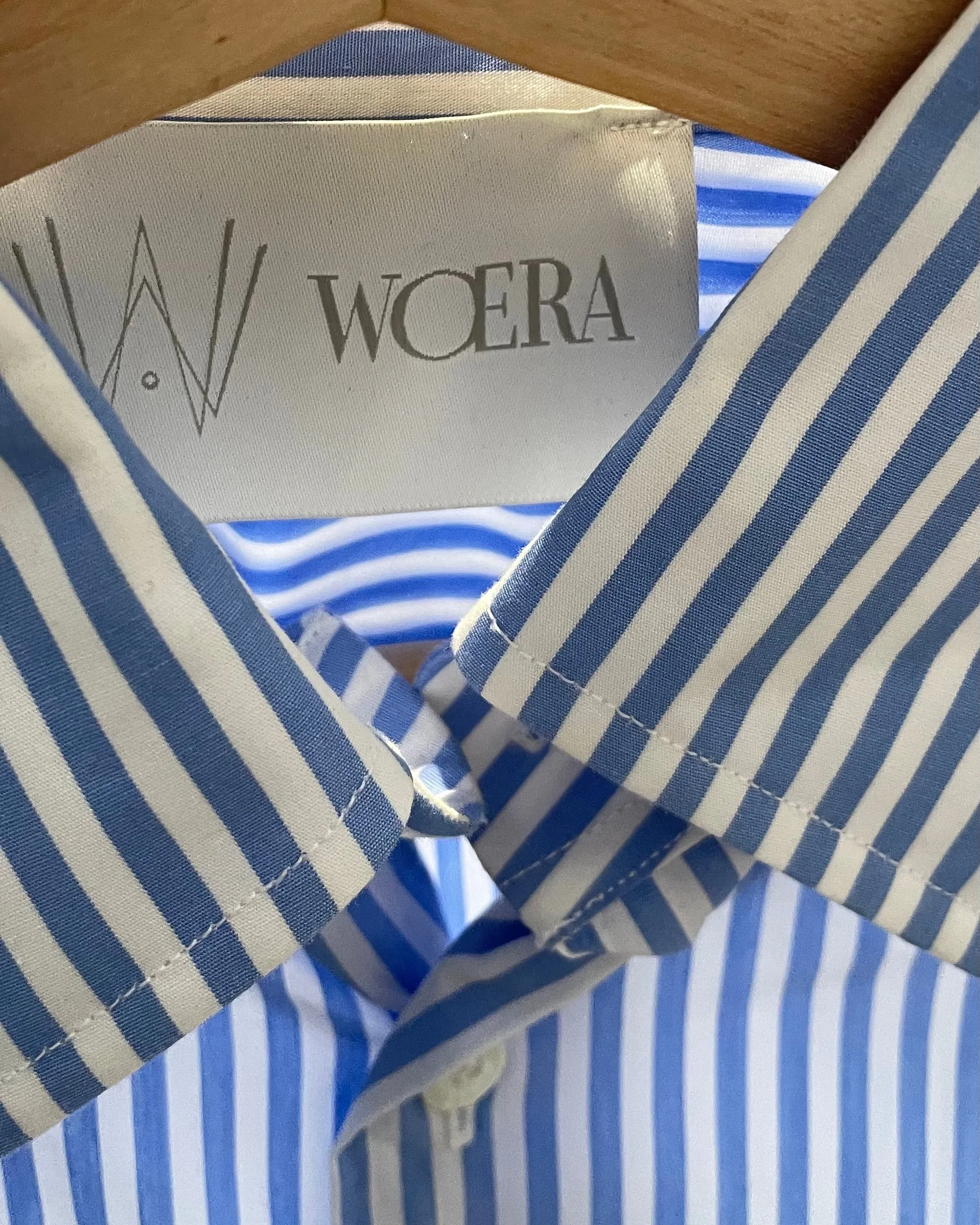 Preloved Blue Stripe Cufflink Cotton Shirt
