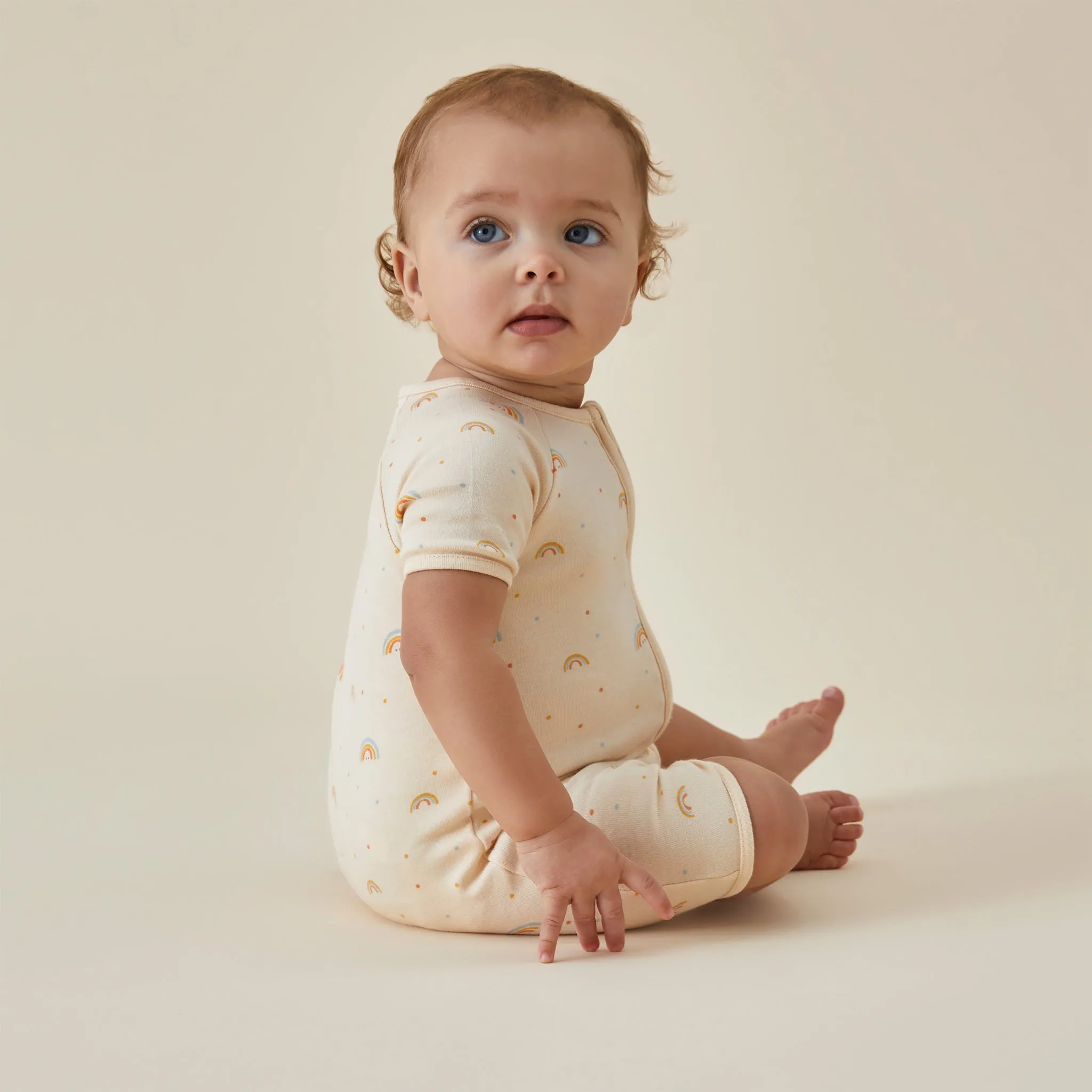 Rainbow Print Zip Summer Sleepsuit