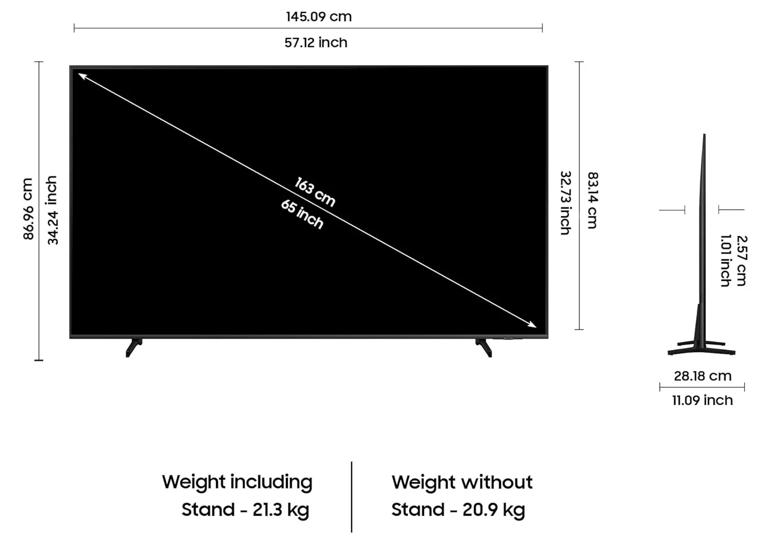 Samsung QA65QE1DAULXL  163 cm (65 inches) QE1D Series 4K Ultra HD QLED Smart TV (Black)
