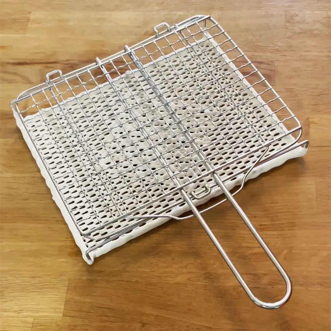 Stovetop Fish Grill with Ceramic Wire, Metal Handle