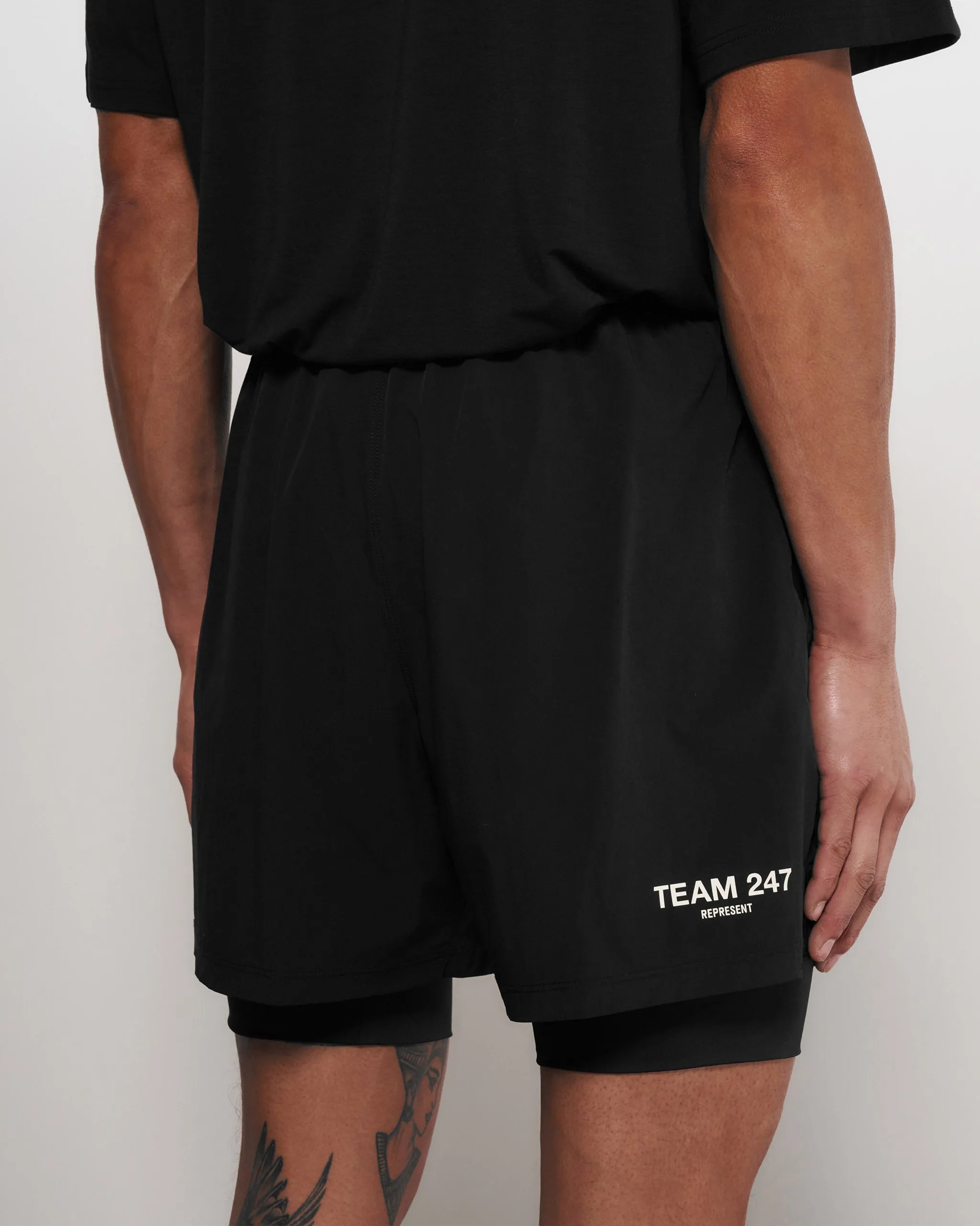 Team 247 2-In-1 Shorts - Black